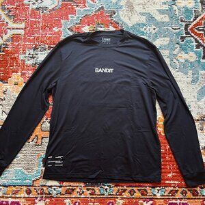 BANDIT RUNNING BLACK MICROMESH LONG SLEEVE UNISEX RUNNING SHIRT SIZE M